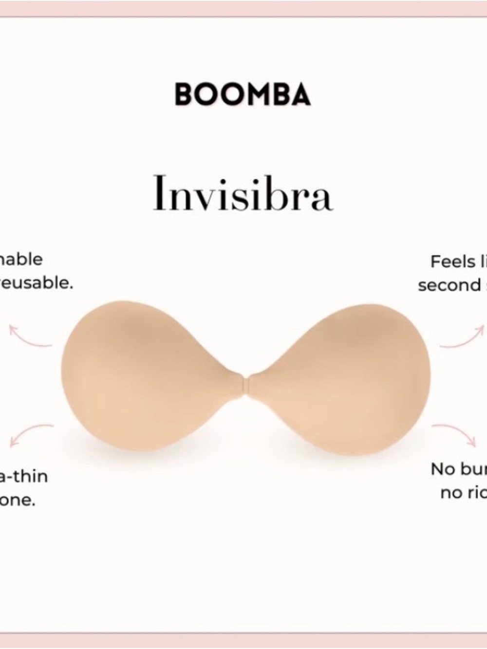 Invisibra Adhesive Strapless Bra - Beige (Size A)